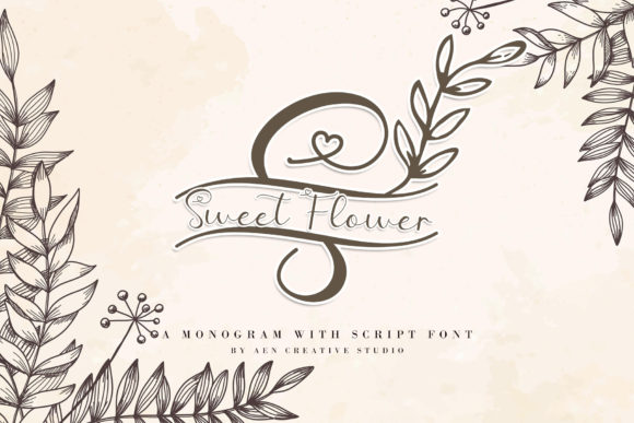 Sweet Flower Monogram: A Romantic Script for Design Enthusiasts